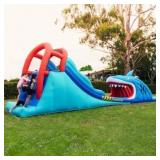 HAPPY HOP SHARK ATTACK DOUBLE SLIDE INFLATABLE WAT