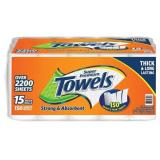 PAPER TOWELS 2-PLYï¿½ 15 MEGA ROLLS, 150 SHEETS PER