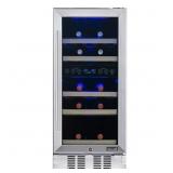 $704 DUAL ZONE 15 IN. 29-BOTTLE BUILT-IN WINE COOL