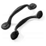1 LOT 10 PACK RUSTIC BLACK CABINET PULLS, ANTIQUE