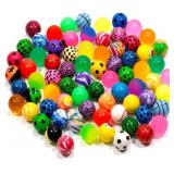 KISEER 50 PIECES ASSORTED COLORFUL BOUNCY BALLS BU