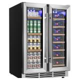 $585 WORKS EUHOMY WINE AND BEVERAGE REFRIGERATOR,