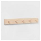 WOOD 5 HOOKS RAIL NATURAL - BRIGHTROOMï¿½: WALL MOUN