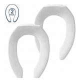 2-PACK COMMERCIAL PLASTIC WHITE ELONGATED TOILET S