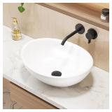 ECLISSE CRISP WHITE VITREOUS CHINA 16 X 13 IN. OVA