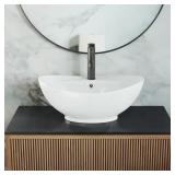 IVY 23 IN. OVAL CERAMIC VESSEL SINK IN WHITE