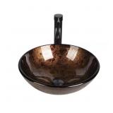 16.5 IN . VESSEL BATHROOM SINK IN BROWN GLASS ROUN