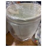 1 LOT (2) WHITE WAFFLE STORAGE BASKET.
