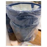 1 LOT (2) NAVY BLUE WAFFLE STORAGE.