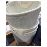1 LOT (3) WHITE WAFFLE STORAGE BASKET.