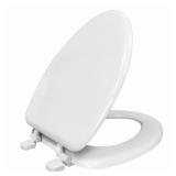 MAINSTAYS ELONGATED WHITE TOILET SEAT WITH DURABLE