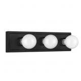 18 IN. 3-LIGHT MATTE BLACK MID-CENTURY VANITY LIGH