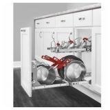 $129 CHROME PULL OUT CABINET POT AND PAN ORGANZIER