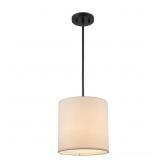 10 IN. 1-LIGHT BLACK DRUM PENDANT LIGHT FIXTURE WI