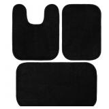 GRAMERCY BLACK SOLID PLUSH RECTANGLE 3-PIECE (NO L
