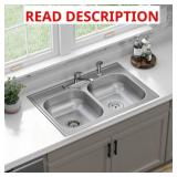 ELKAY DAYTON DROP-IN 33-IN X 22-IN STAINLESS STEEL