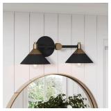 FRANK BLACK WALL MOUNT 19 IN. 2-LIGHTS BATHROOM VA