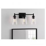 WAKEFIELD 22 IN. 3-LIGHT MATTE BLACK MODERN VANITY