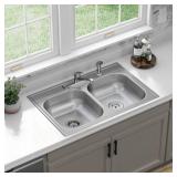 ELKAY DAYTON DROP-IN 33-IN X 22-IN STAINLESS STEEL