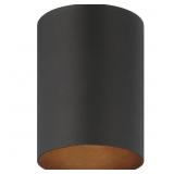 75-WATT 1-LIGHT BLACK ALUMINUM OUTDOOR FLUSH MOUNT