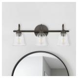 ALLEN + ROTH BARTOW 22-IN 3-LIGHT MATTE BRONZE LED