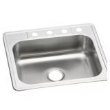 $109 25 IN. DROP IN SINGLE BOWL 22 GAUGE STAINLESS