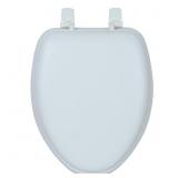 SOFT ELONGATED CLOSED FRONT TOILET SEAT IN WHITE