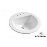 L2017-WH 18 GAUGE DROP IN LAVATORY SINK OVAL WHITE