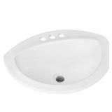 GLACIER BAY 20 IN. DROP-IN SEMI-OVAL VITREOUS CHIN