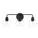 FLORABELLE 24 IN. W 3-LIGHT VANITY LIGHT MATTE BLA