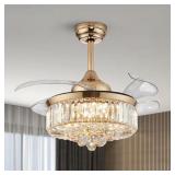 $150 36 IN. INTEGRATED LED INDOOR GOLD CRYSTAL CHA