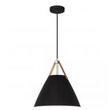 HARPER 1-LIGHT MATTE BLACK PENDANT WITH METAL SHAD