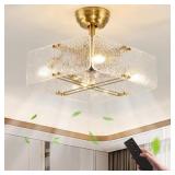 $167 15.7 IN. INDOOR GOLD CEILING FAN WITH LIGHT F