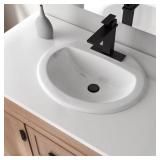 GLACIER BAY 19 IN. DROP-IN ROUND VITREOUS CHINA BA