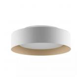 LYNCH 15.75 IN. 3-LIGHT WHITE AND BEIGE FLUSH MOUN
