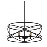 HASTINGS 4-LIGHT MATTE BLACK CONTEMPORARY DRUM CHA