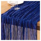 DEZERLOR ROYAL BLUE CHEESECLOTH TABLE RUNNER 1 PAC