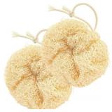 NATURAL LOOFAH BODY SCRUBBER 2-PACK, PLANT-BASED E