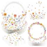 180PCS WILDFLOWER PAPER PLATES AND NAPKINS PARTY S