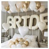 BRIDE BALLOON DECORATION SET WHITE AND GOLD PARTY
