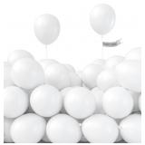PARTYWOO WHITE BALLOONS 100PCS MATTE BALLOONS WHIT