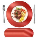 SHACOS 100PCS DISPOSABLE PAPER PLACEMATS RED 13" R