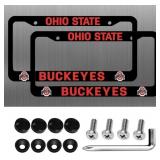 2 PACKS MATTE BLACK FOR OHIO STATE LICENSE PLATE F