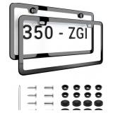 BLACK WITH CHROME FINISH LICENSE PLATE FRAME - STA