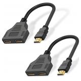 FLYLIN 2PCS HDMI CABLE SPLITTER 1 IN 2 OUT HDMI AD