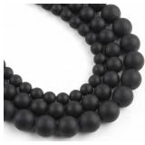 60PCS NATURAL MATTE BLACK ONYX GEMSTONE BEADS?6MM