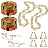 8 PCS 80S 90S HIP HOP COSTUME SET AFRICAN KENTE KU