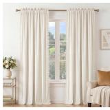 NICETOWN CUTE POM-POM TRIM VELVET CURTAINS 8 FT LO