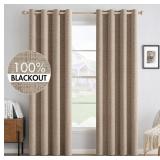 MIULEE 100% BLACKOUT LINEN CURTAINS FOR BEDROOM 52