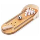 MINI BOWLING GAME SET, WOODEN TABLETOP GAME | FUN
